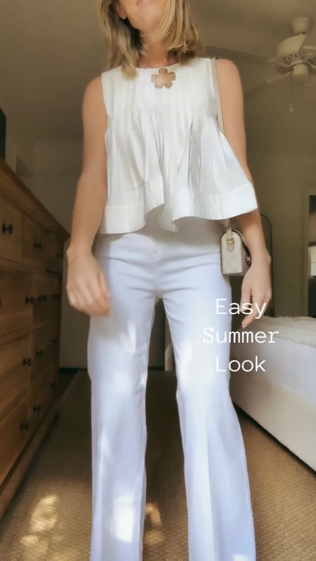 Love this easy breezy summer look! Size small top. Size 26 jeans ( true to size! ) 

#LTKVideo #LTKstyletip #LTKfindsunder100