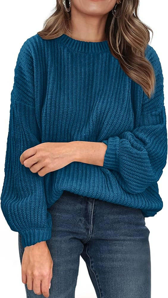 PRETTYGARDEN Womens Fashion Sweater Long Sleeve Casual Ribbed Knit Winter Pullover Sweaters Blous... | Amazon (US)