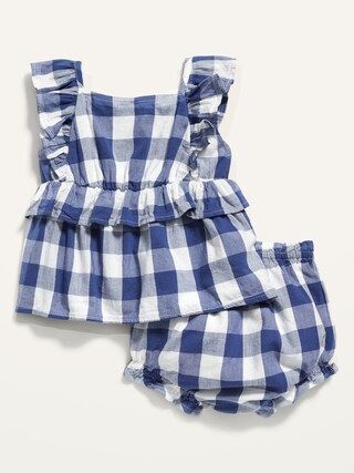 Ruffle-Trim Gingham Dress and Bubble Set for Baby | Old Navy (US)