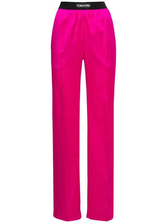 Logo silk satin pajama pants | Luisaviaroma