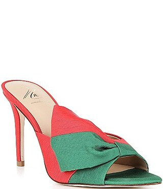 Antonio Melani x The Nat Note Rita Colorblock Bow Detail Dress Slide Sandals - 5.5 | Dillard's