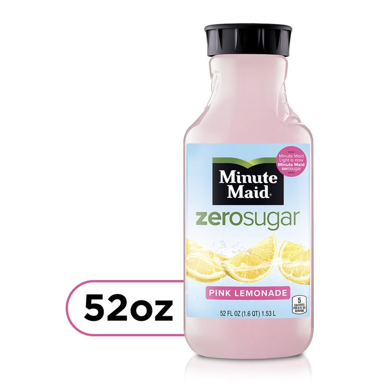 Minute Maid Zero Sugar Pink Lemonade Juice, 52 fl oz Bottle | Walmart (US)