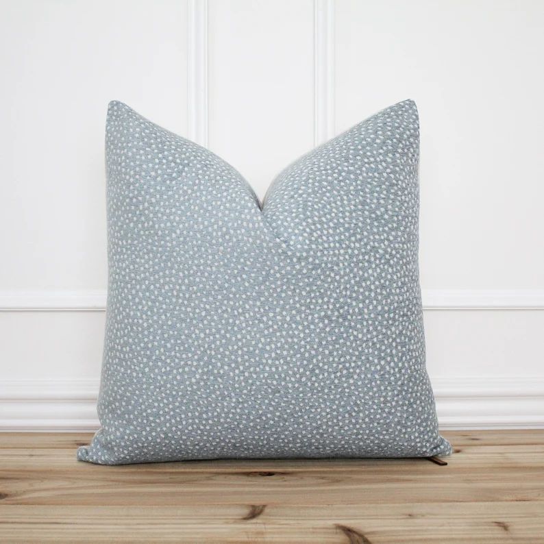 Blue Dot Pillow Cover Blue Spot Pillow Blue 20x20 Textured Pillow Designer Pillow Decorative Pill... | Etsy (US)