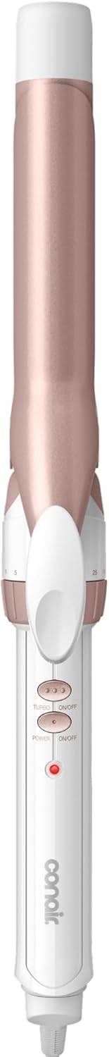 Conair Curling Iron, Double Ceramic, 1-in. Barrel, White/Rose Gold | Amazon (US)