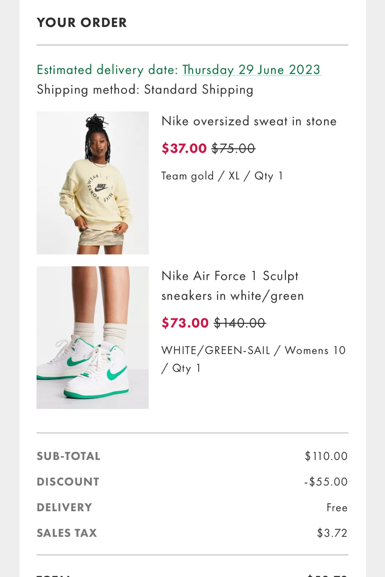 Use Promo Code SALE50 and save and extra 50% on final sale items. A Nike Sweatshirt and Shoes for less than $60.


#LTKstyletip #LTKsalealert #LTKunder50