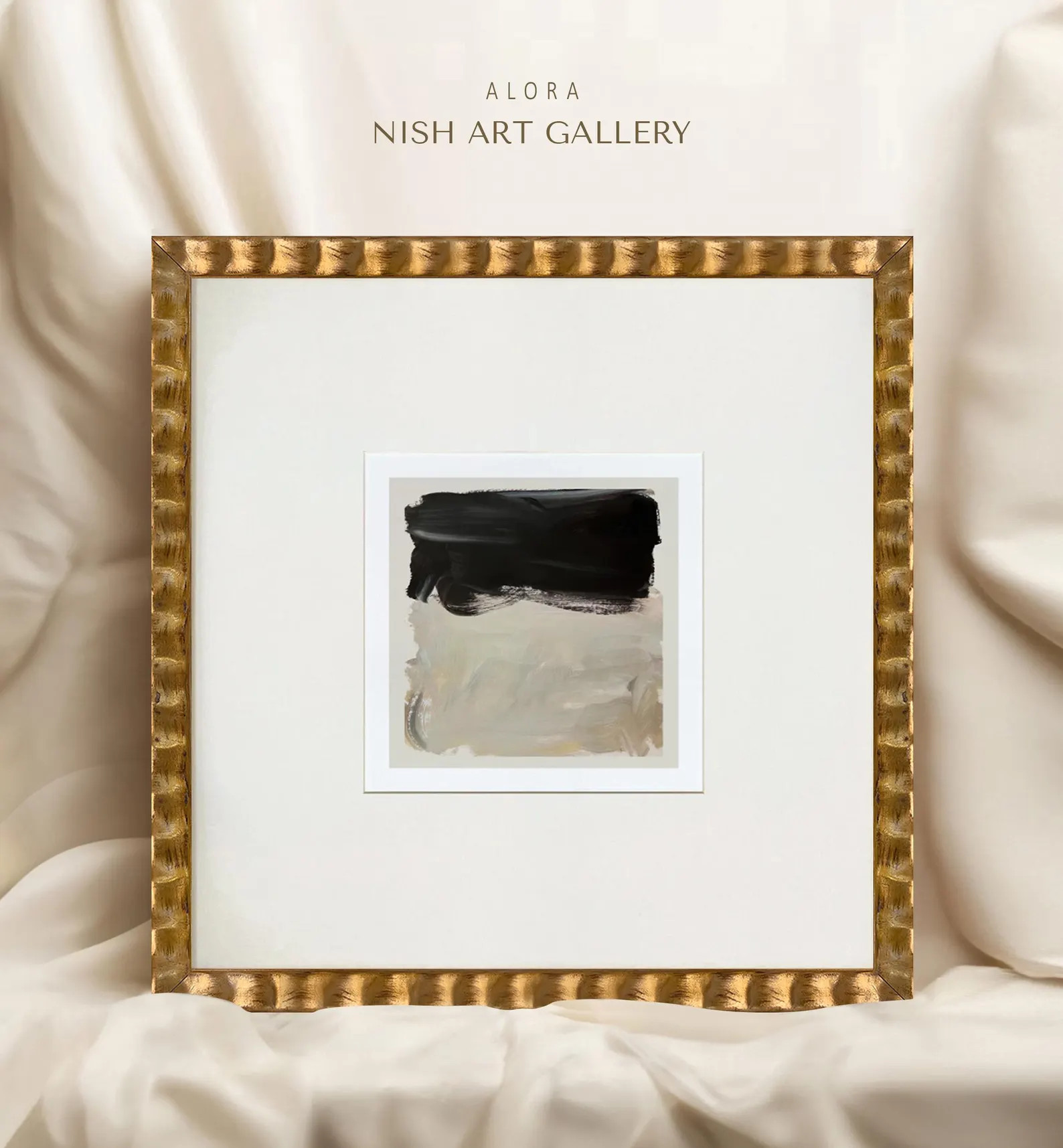 Gold Framed Abstract Art Print: Beige & Black, Modern Wall Decor #322 | Etsy (US)