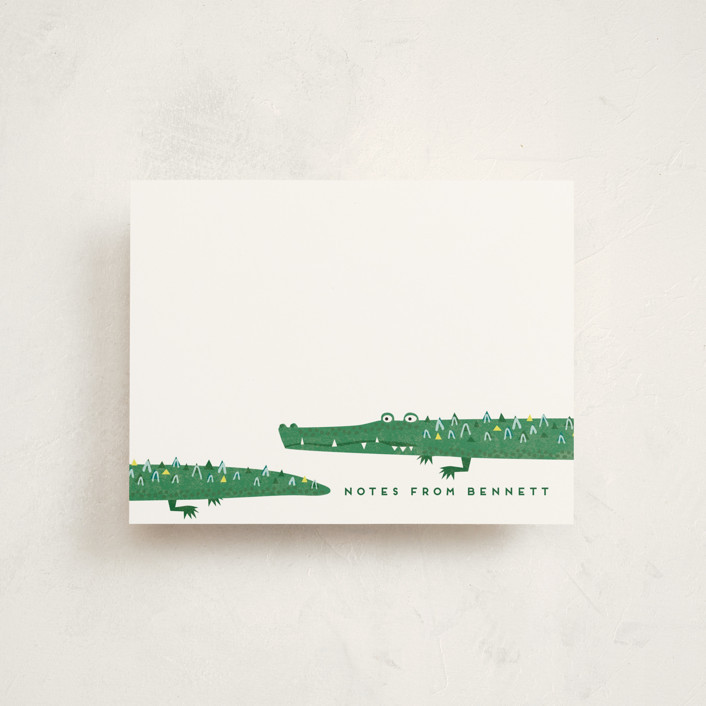 "Crocs" - Customizable Children's Stationery in Green by Erica Krystek. | Minted