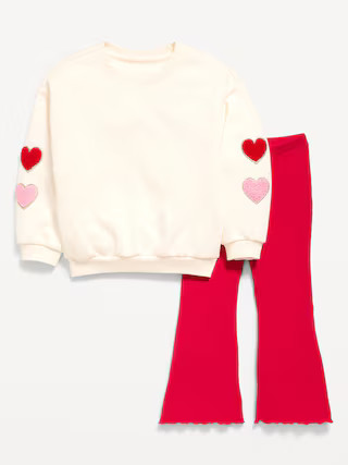 Crew-Neck Sweatshirt and Flare Leggings Set for Toddler Girls | Old Navy (US)