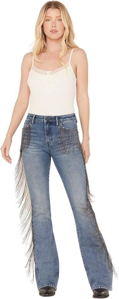 Women's Carlyle Place High Risin' Fringe Bootcut Jeans Medium Wash - Fueled by Miranda Lambert | Amazon (US)