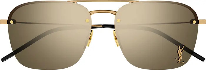 Saint Laurent 59mm Tinted Aviator Sunglasses | Nordstrom | Nordstrom