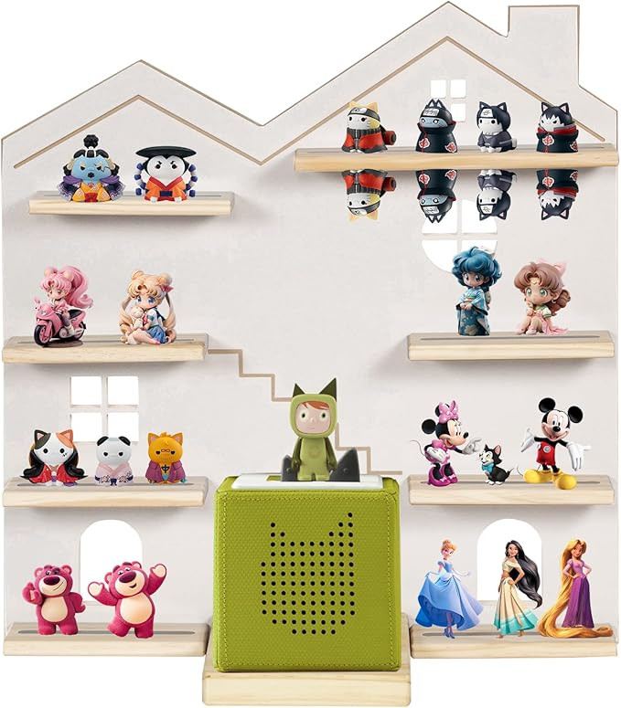 Large Tonie Shelf House for Toniebox,Magnetic Wooden Floating Shelves Compatible with Tonie Acces... | Amazon (US)