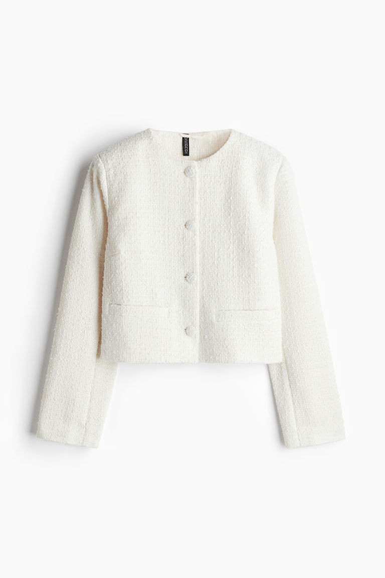 H & M - Bouclé-Jacke - Weiß - Damen | H&M (DE, AT, CH, NL, FI)