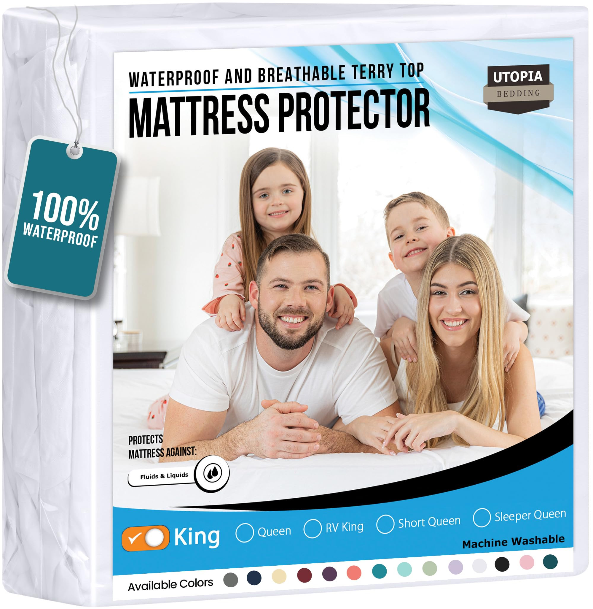 Utopia Bedding Waterproof Mattress Protector King Size, Premium Terry Mattress Cover 200 GSM, Bre... | Amazon (US)