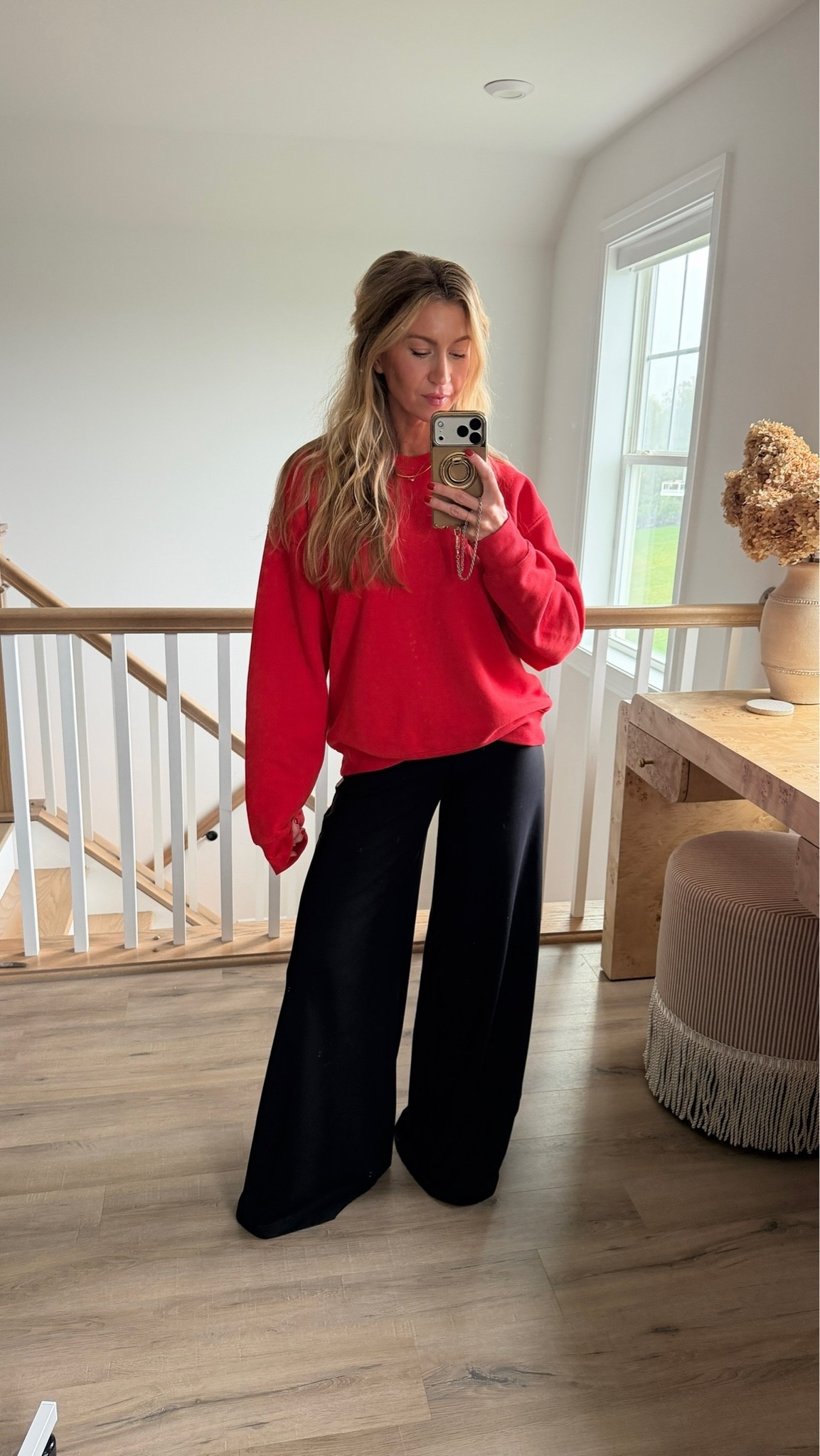 Love this cozy set. 

Red sweatshirt: runs slightly oversized, wearing a S
Pants: TTS, wearing a S

#LTKootd #LTKgrwm #LTKdayinmylife