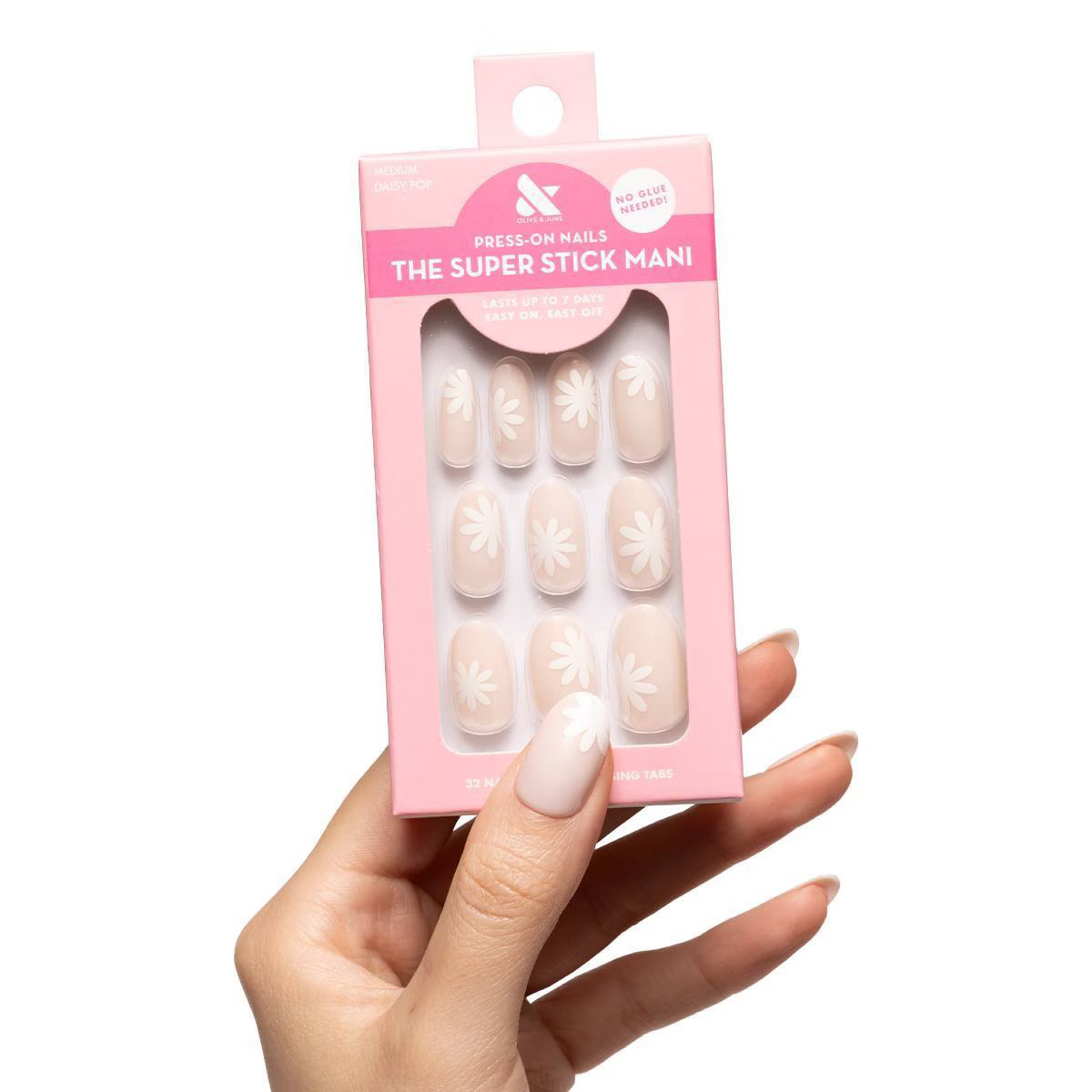 Olive & June Fake Nails - Daisy Pop - M Oval - 32ct | Target