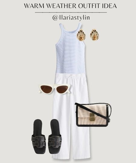 WARM WEATHER OUTFIT IDEA ☀️

fashion inspo, spring outfit, spring fashion, spring style, summer fashion, summer outfit, summer style, outfit idea, outfit inspo, casual chic, casual outfit, casual ootd, casual chic outfit, tank top, blue top, striped top, ribbed top, white pants, linen blend pants, pull on pants, black sandals, flat sandals, textured bag, black bag, crossbody bag, h&m, m&s, style inspo, women fashion

