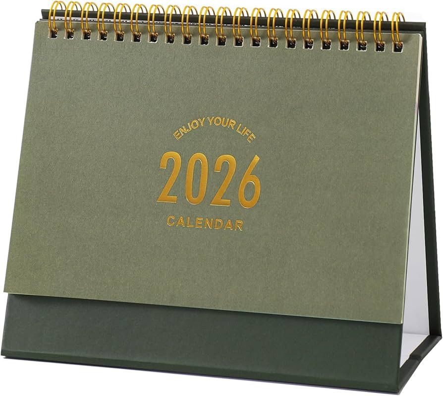 Small Desk Calendar 2025-2026, Standing Flip Desktop Calendar from Now to Dec 2026 - Metal Ring T... | Amazon (US)
