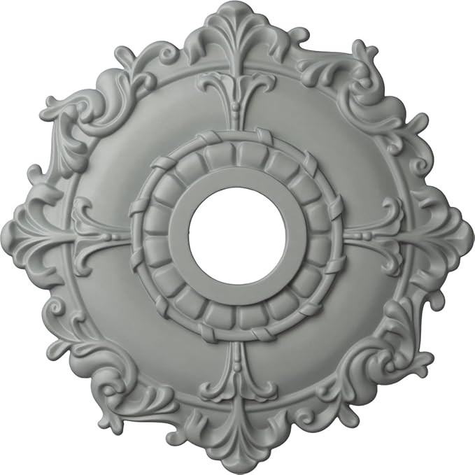 Ekena Millwork CM18RL Riley Ceiling Medallion, 18"OD x 3 1/2"ID x 1 1/2"P, Primed | Amazon (US)
