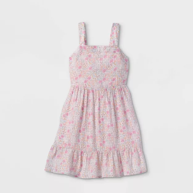Girls' Tie-Back Sleeveless Woven Dress - Cat & Jack™ | Target