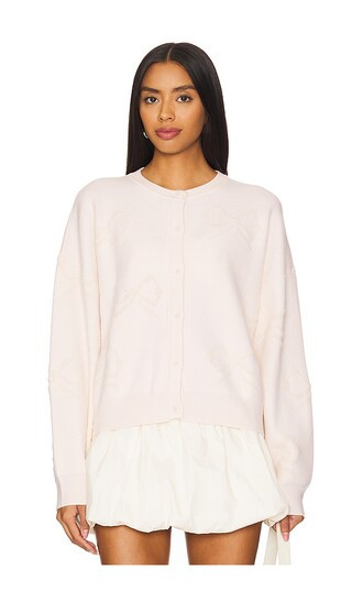 Helka Bow Cardigan in Ivory | Revolve Clothing (Global)