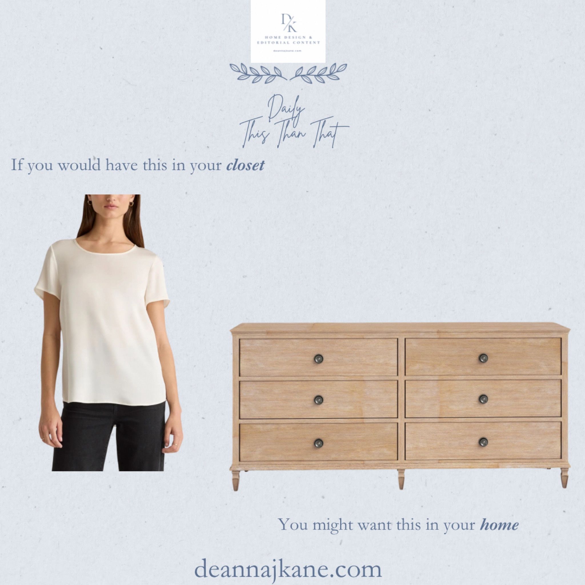 If you would wear this silk t-shirt, you might want this dresser in your home  

#LTKHome