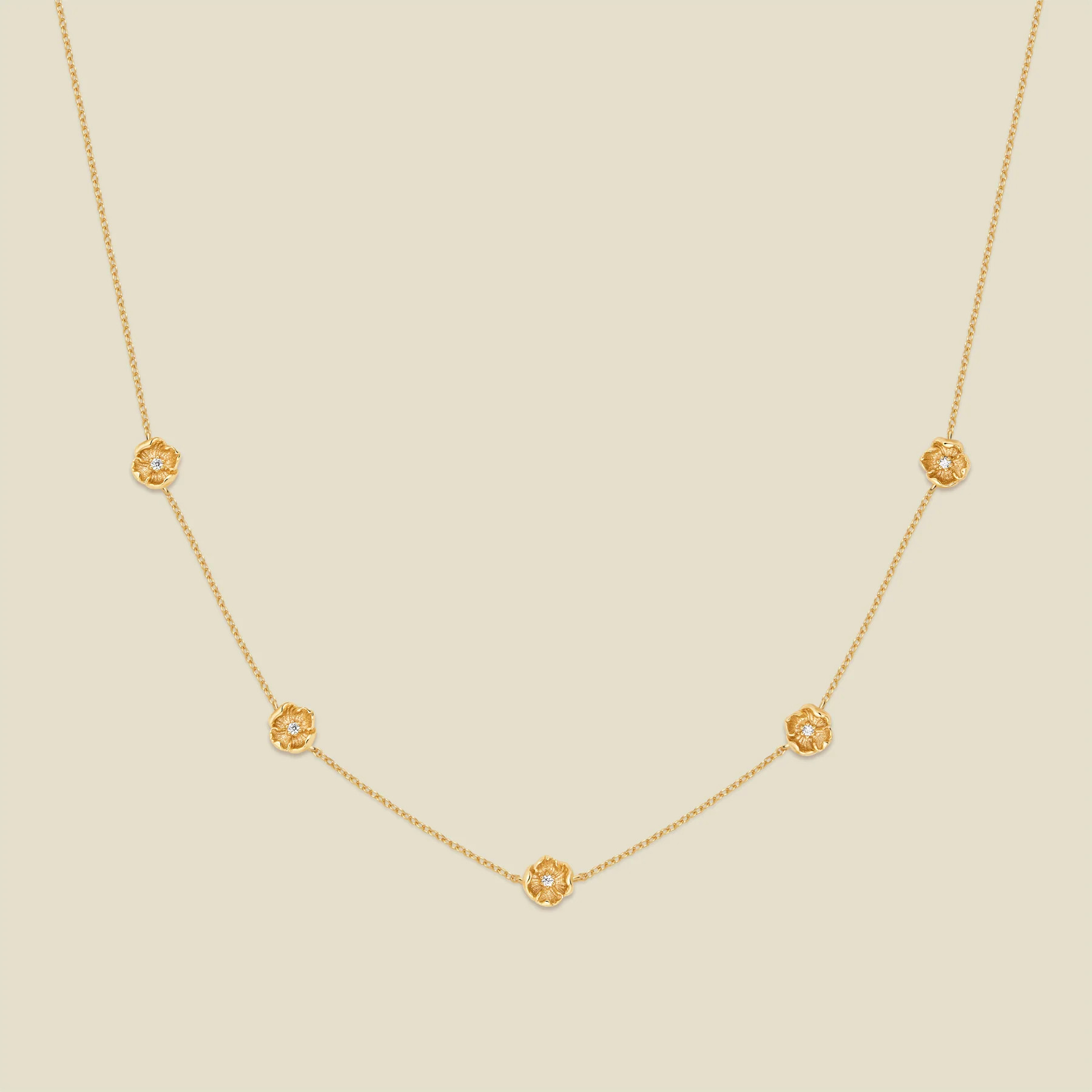 August CZ Birth Flower Station Necklace | Made By Mary | Made By Mary