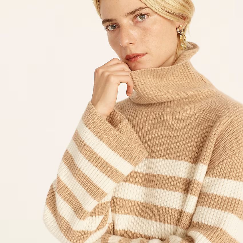 Wool and recycled cashmere relaxed turtleneck in stripeItem BD150 
 
 
 
 
 There are no reviews ... | J.Crew US