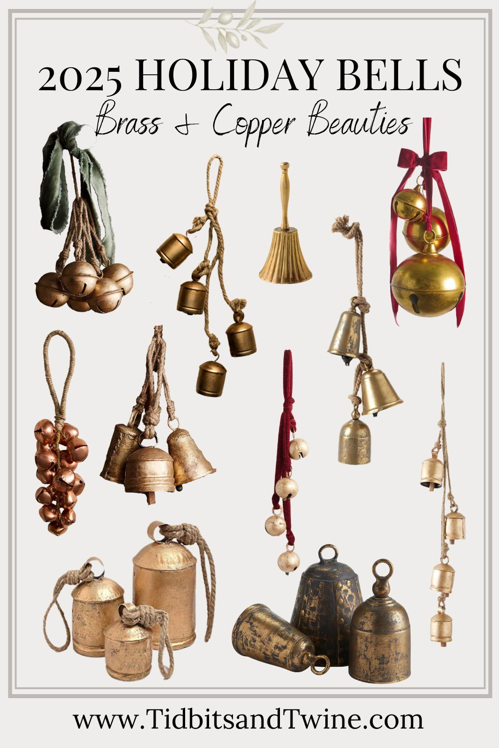 Brass and copper bells are back and more beautiful than ever for 2025. Whether hung on wreaths, mantels, or cabinet knobs, these timeless pieces add the perfect Old-World charm to your holiday decor.

#holidaybells #christmasbells #brassbells #copperbells #bellsdecor #christmasdecor #holidaydecor #christmasstyle #vintagechristmas #classicchristmas #christmasinspo #holidaystyling #christmasdecorideas #seasonaldecor #festivedecor #homedecor #vintageholiday #tidbitsandtwine #europeanchristmas #frenchchristmas #oldworlddecor #timelessdecor #collectedhome 

 #LTKSeasonal #LTKHome #LTKStyleTip