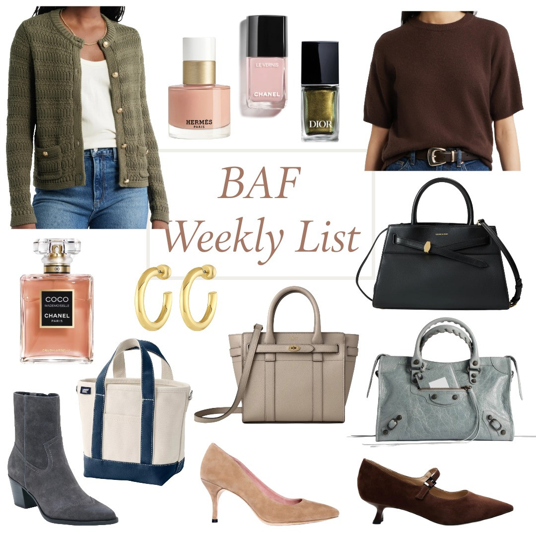 What's trending on the blog this week. Fall nail polish, sweaters, shades of green, suede shoes, suede boots, timeless handbags and fabulous perfume. Love! 

 #LTKOver40 #LTKBeauty