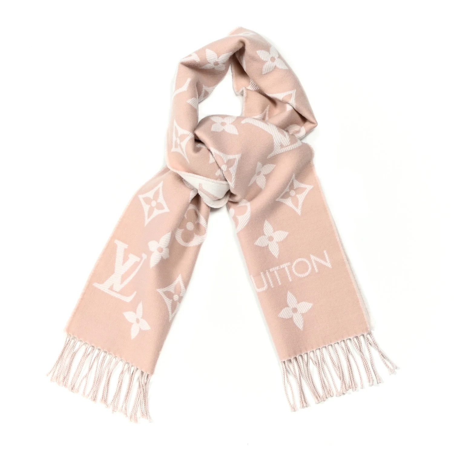 Wool Monogram Daily LV Scarf Beige Rose | FASHIONPHILE (US)