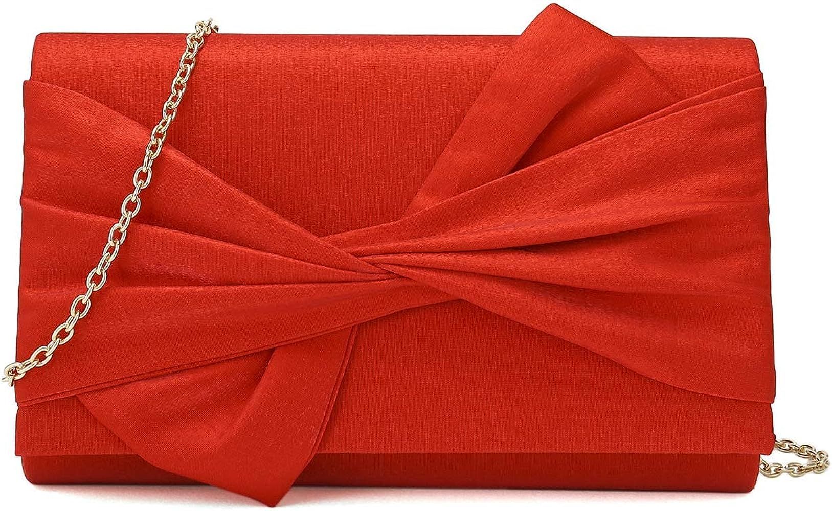 iXebella Satin Evening Bag Bow Flap Clutch Purse for Women Formal Party/Prom/Wedding… | Amazon (US)