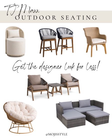 Outdoor seating finds from TJMaxx! Get the designer look for less and refresh your patio space with these chairs, bistro sets and sectionals

#LTKSaleAlert #LTKHome #LTKSeasonal