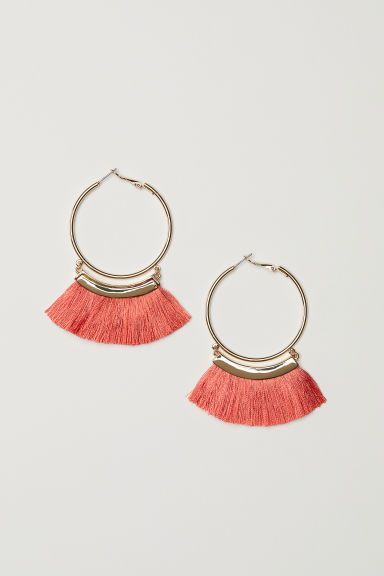H & M - Tasselled earrings - Orange | H&M (US + CA)