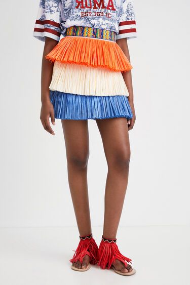 Stella Jean fringed mini skirt | Desigual (UK)