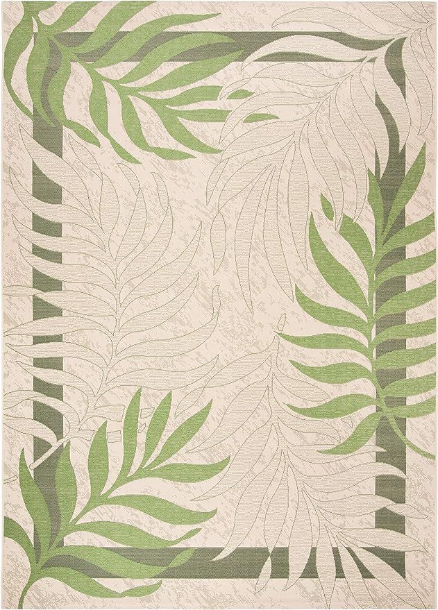 SAFAVIEH Courtyard Collection 8' x 11' Cream / Green CY7836 Indoor/ Outdoor Waterproof Easy-Clean... | Amazon (US)