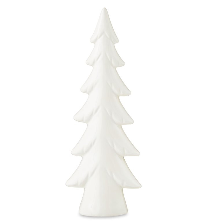 8.25 in Ceramic Holiday Tree Tabletop Décor, White, by Holiday Time | Walmart (US)