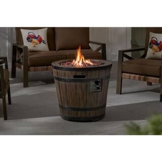 Hampton Bay 27 in. W x 24 in. H Round Barrel Fire Table FP21557-M - The Home Depot | The Home Depot