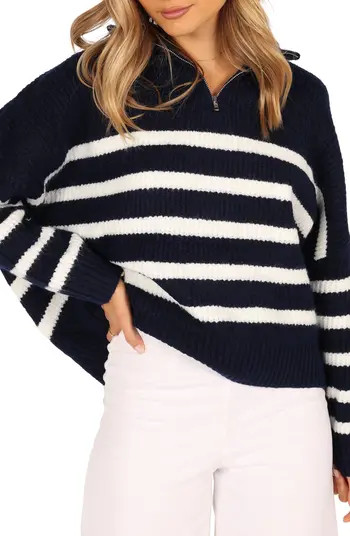 Petal & Pup Miranda Stripe Quarter Zip Sweater | Nordstrom | Nordstrom