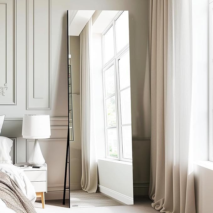 68x20 Frameless Full Length Silver Mirror w/Distortion Free, HD Reflection &Anti Desilvering, Tem... | Amazon (US)