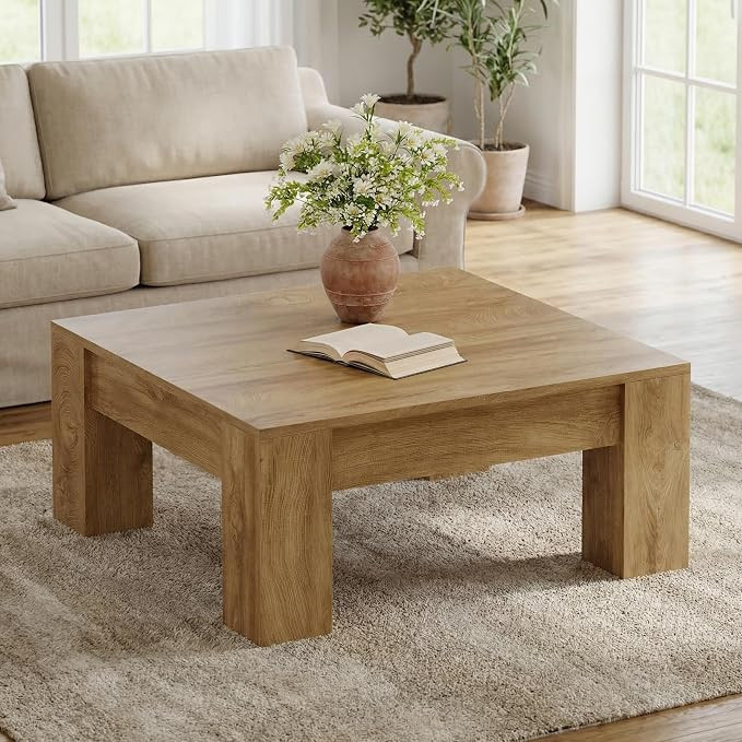 Tribesigns 39" Square Coffee Table for Living Room, Modern Farmhouse | Spacious Tabletop, Thick S... | Amazon (US)
