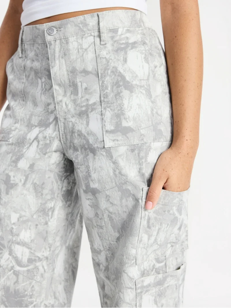 No Boundaries Wide Leg Cargo Pants, 30'' Inseam, Women's and Women's Plus | Walmart (US)