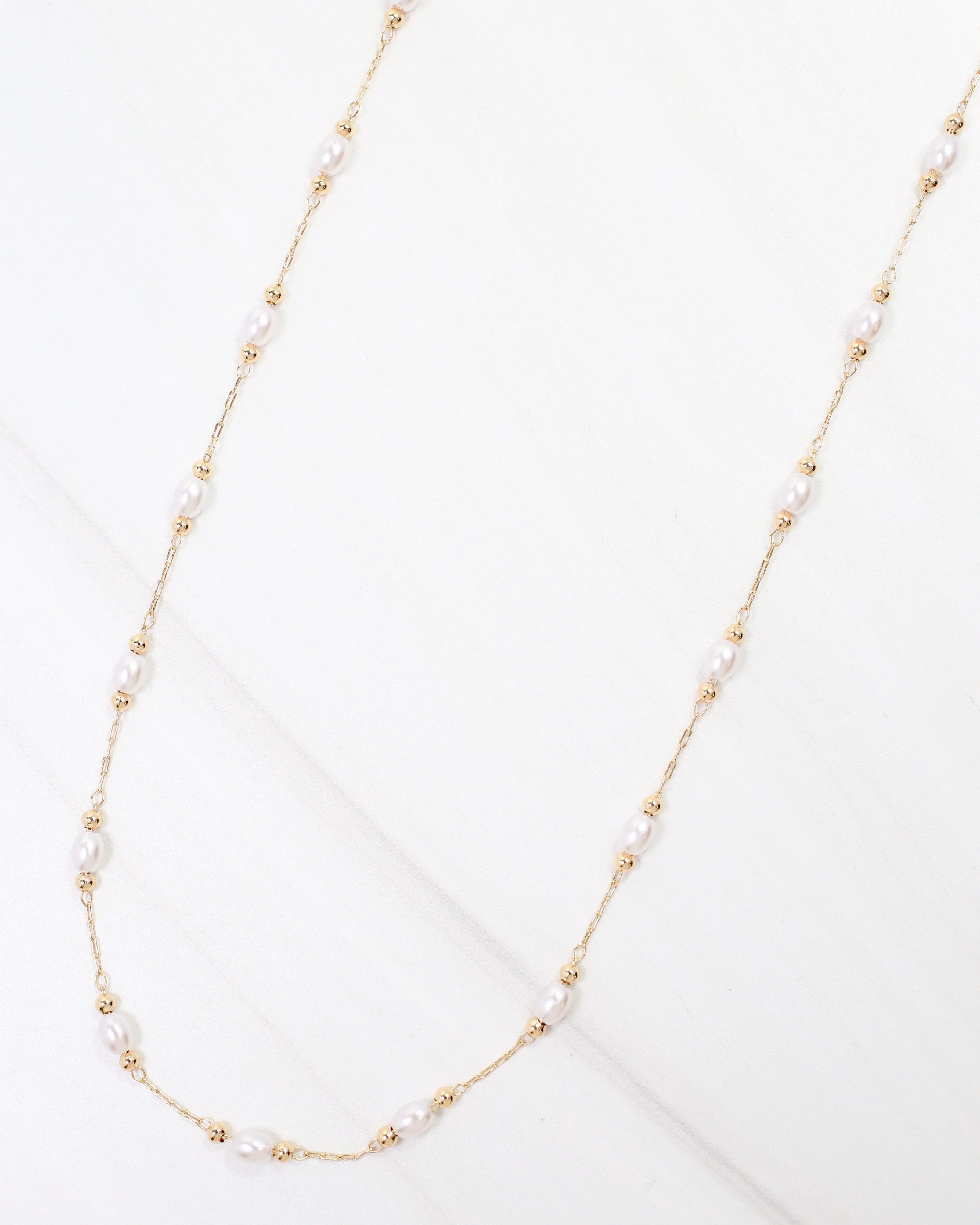 Pierre Pearl Necklace Gold | Caroline Hill