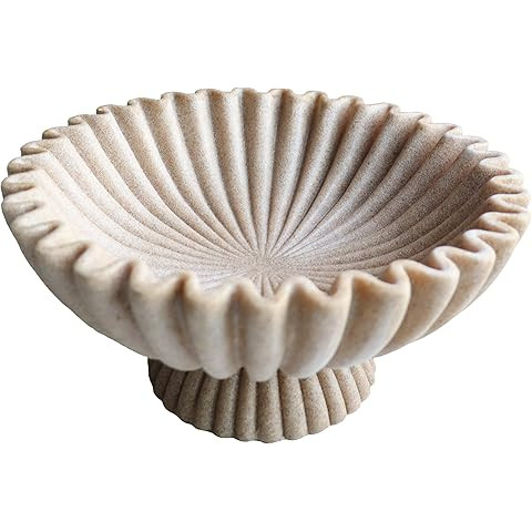 Ruffle Decorative Bowl, Large Fruit Bowl for Kitchen Counter, Stylish Key Bowl for Entry Table, H... | Amazon (US)