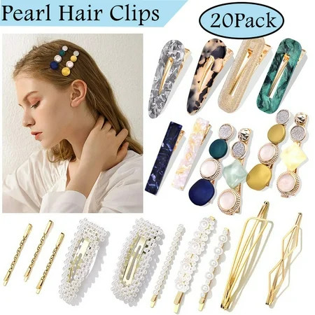20Pcs Pearl Hair Clips - Cehomi Fashion Korean Style Pearls Hair Barrettes Sweet Artificial Macaron  | Walmart (US)