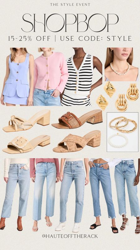 The style event is happening now at Shopbop until April 11th take 15-25% OFF with code: STYLE

#denim #jeans #springstyle  #springjewelry #springshoes #slides #vacationstyle #vacationoutfits #shopbopsale #springoutfits #vest 

#LTKSeasonal #LTKstyletip #LTKsalealert