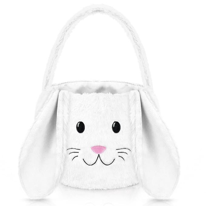 Yoochee Easter Basket, Easter Baskets Gifts for Kids, Soft Long Plush Bunny Baskets with Folded E... | Amazon (US)