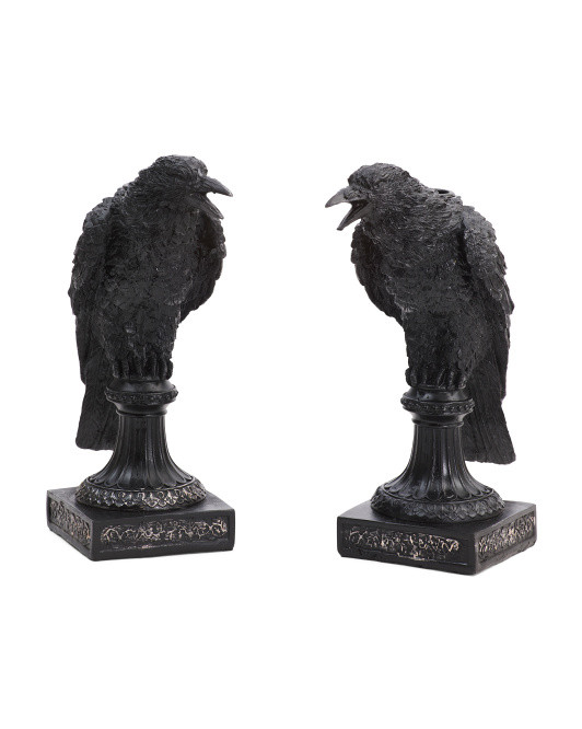 Set Of 2 Led Crow Candle Holders | TJ Maxx