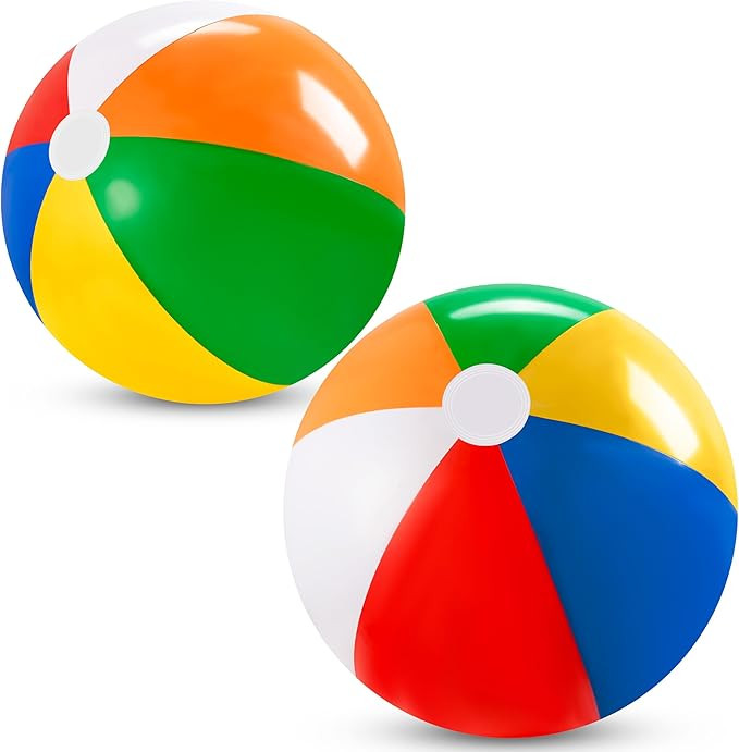 JOYIN 2-Pack 20" Beach Balls - Pool Toys Large Inflatable Beach Ball Swimming Pool Water Games, C... | Amazon (US)