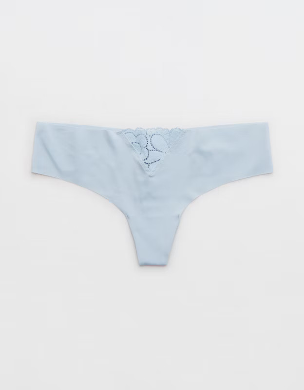 Aerie No Show Candy Lace Thong Underwear | Aerie