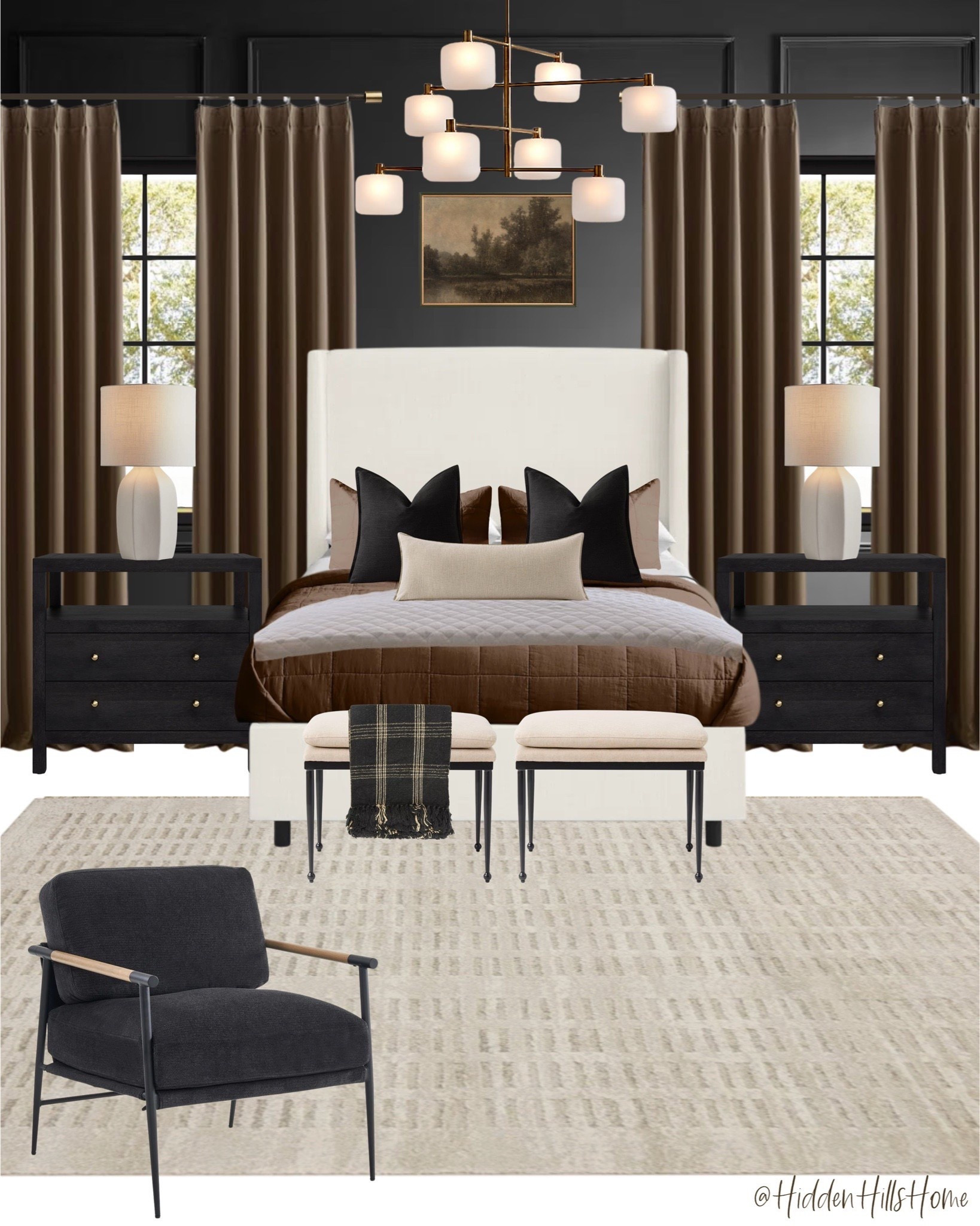 Moody bedroom decor mood board, master bedroom design, home decor ideas, bedroom inspiration with dark and moody tones, bedding, nightstands #bedroom

#LTKSeasonal #LTKSaleAlert #LTKHome